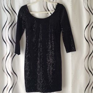 Bebe bodycon sequined black dress